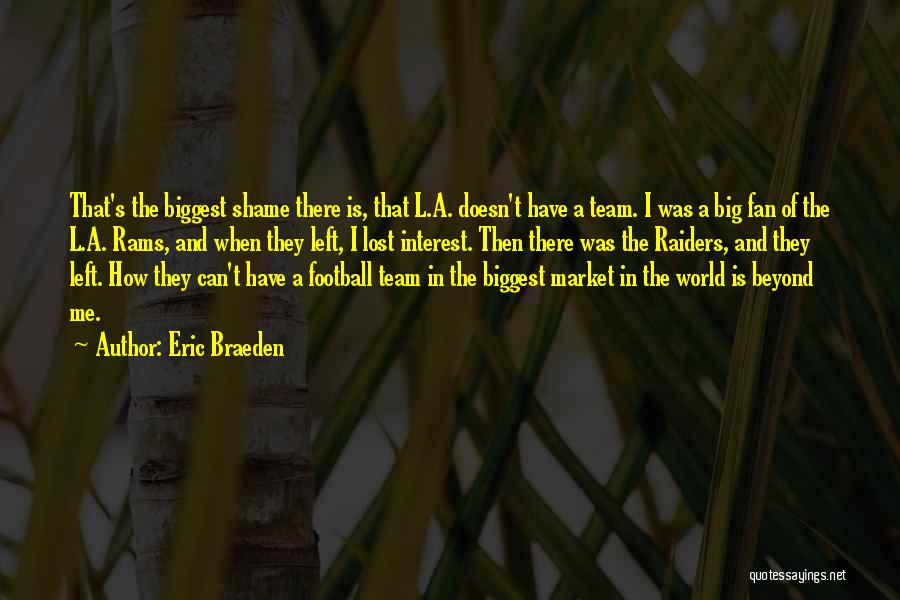 Eric Braeden Quotes: That's The Biggest Shame There Is, That L.a. Doesn't Have A Team. I Was A Big Fan Of The L.a.