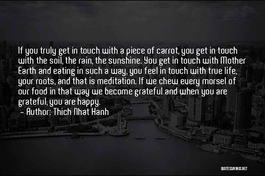 Thich Nhat Hanh Quotes: If You Truly Get In Touch With A Piece Of Carrot, You Get In Touch With The Soil, The Rain,