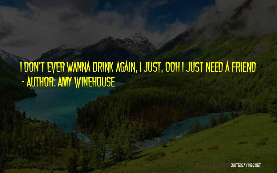 Amy Winehouse Quotes: I Don't Ever Wanna Drink Again, I Just, Ooh I Just Need A Friend
