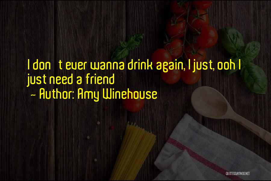 Amy Winehouse Quotes: I Don't Ever Wanna Drink Again, I Just, Ooh I Just Need A Friend