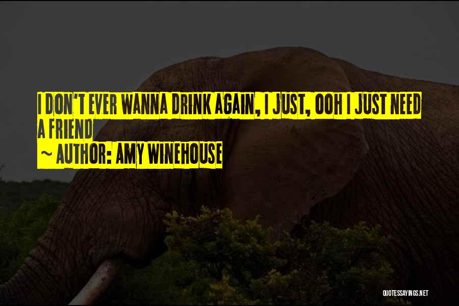 Amy Winehouse Quotes: I Don't Ever Wanna Drink Again, I Just, Ooh I Just Need A Friend