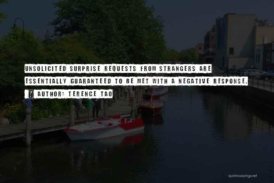 Terence Tao Quotes: Unsolicited Surprise Requests From Strangers Are Essentially Guaranteed To Be Met With A Negative Response.