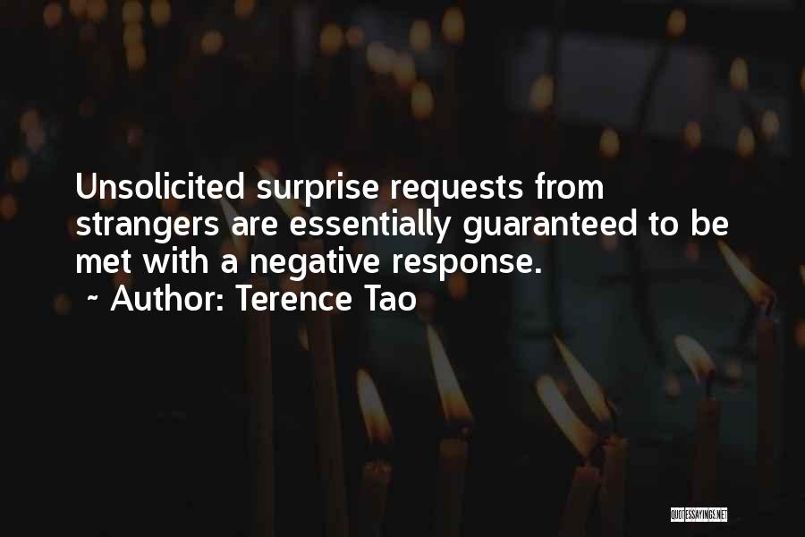 Terence Tao Quotes: Unsolicited Surprise Requests From Strangers Are Essentially Guaranteed To Be Met With A Negative Response.