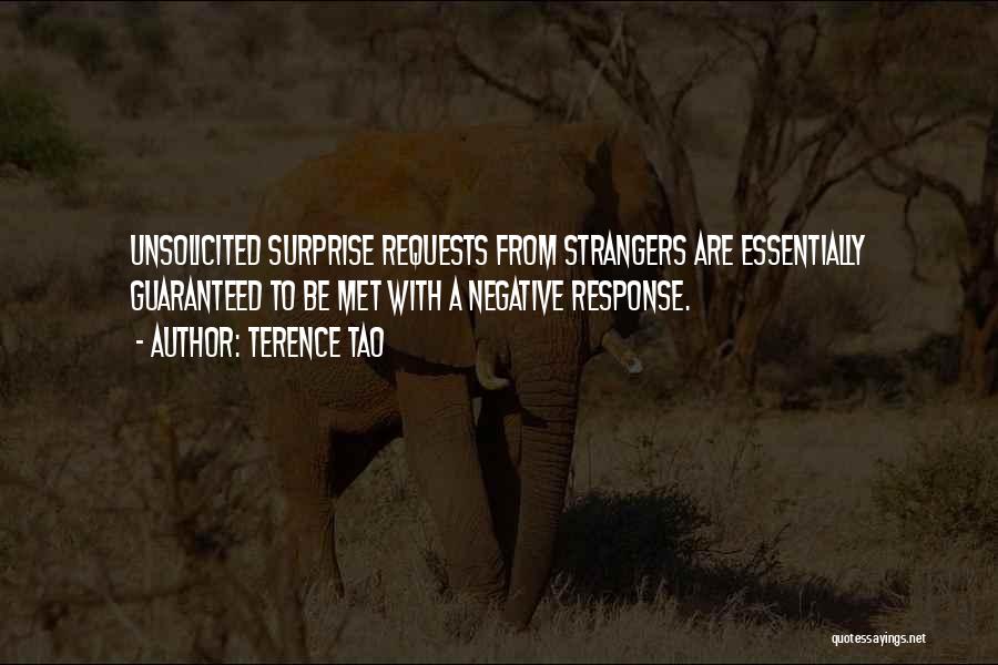 Terence Tao Quotes: Unsolicited Surprise Requests From Strangers Are Essentially Guaranteed To Be Met With A Negative Response.