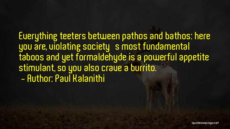 Paul Kalanithi Quotes: Everything Teeters Between Pathos And Bathos: Here You Are, Violating Society's Most Fundamental Taboos And Yet Formaldehyde Is A Powerful