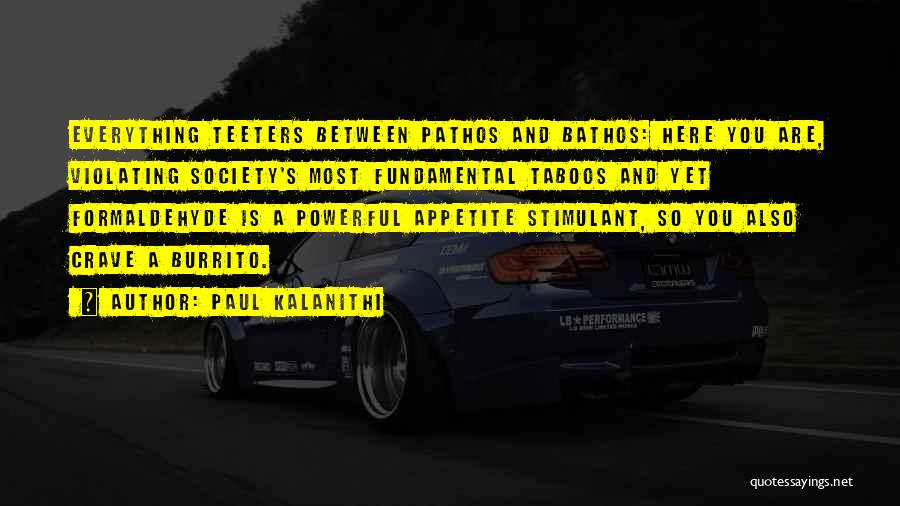 Paul Kalanithi Quotes: Everything Teeters Between Pathos And Bathos: Here You Are, Violating Society's Most Fundamental Taboos And Yet Formaldehyde Is A Powerful