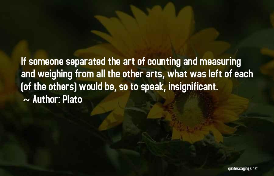 Plato Quotes: If Someone Separated The Art Of Counting And Measuring And Weighing From All The Other Arts, What Was Left Of