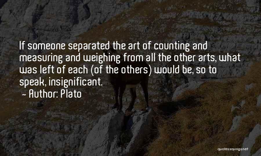 Plato Quotes: If Someone Separated The Art Of Counting And Measuring And Weighing From All The Other Arts, What Was Left Of