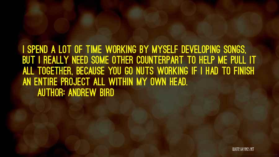 Andrew Bird Quotes: I Spend A Lot Of Time Working By Myself Developing Songs, But I Really Need Some Other Counterpart To Help