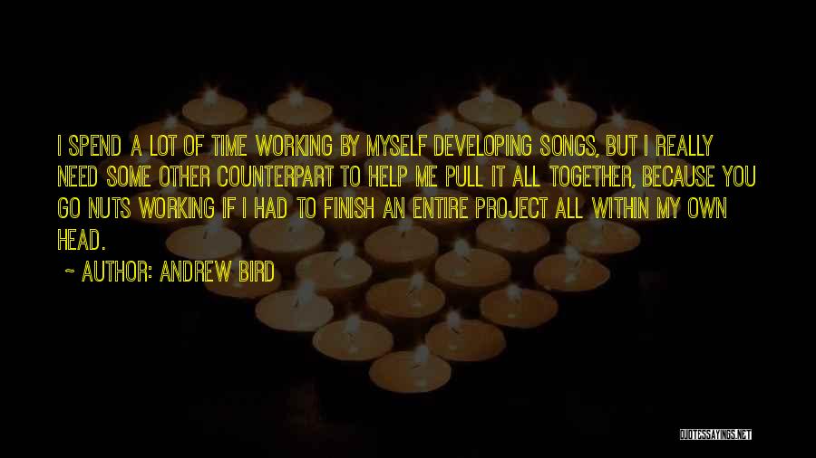 Andrew Bird Quotes: I Spend A Lot Of Time Working By Myself Developing Songs, But I Really Need Some Other Counterpart To Help