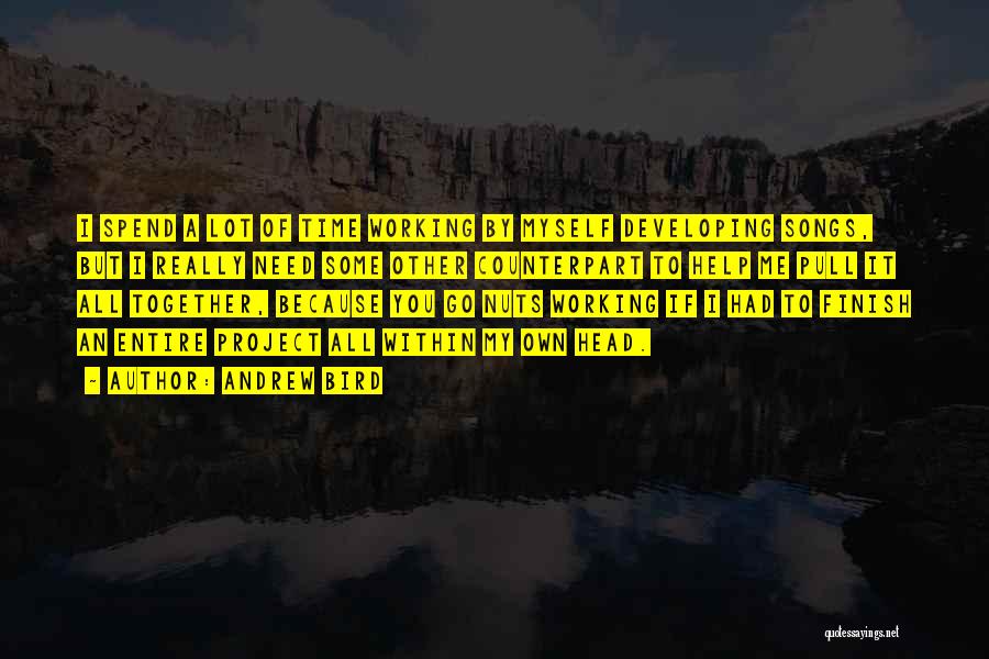 Andrew Bird Quotes: I Spend A Lot Of Time Working By Myself Developing Songs, But I Really Need Some Other Counterpart To Help
