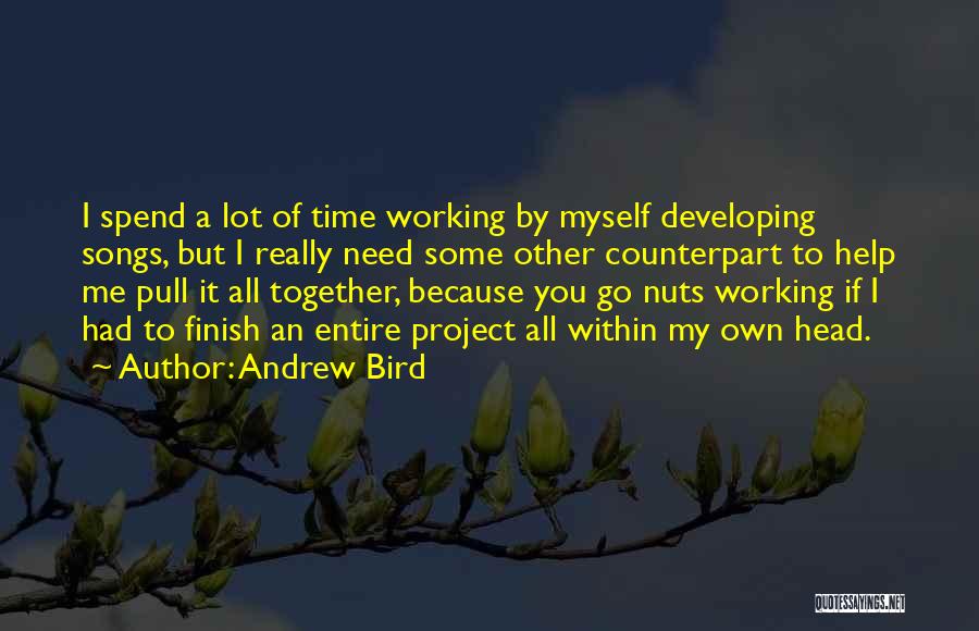 Andrew Bird Quotes: I Spend A Lot Of Time Working By Myself Developing Songs, But I Really Need Some Other Counterpart To Help