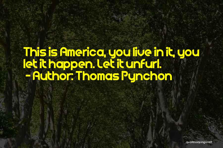 Thomas Pynchon Quotes: This Is America, You Live In It, You Let It Happen. Let It Unfurl.