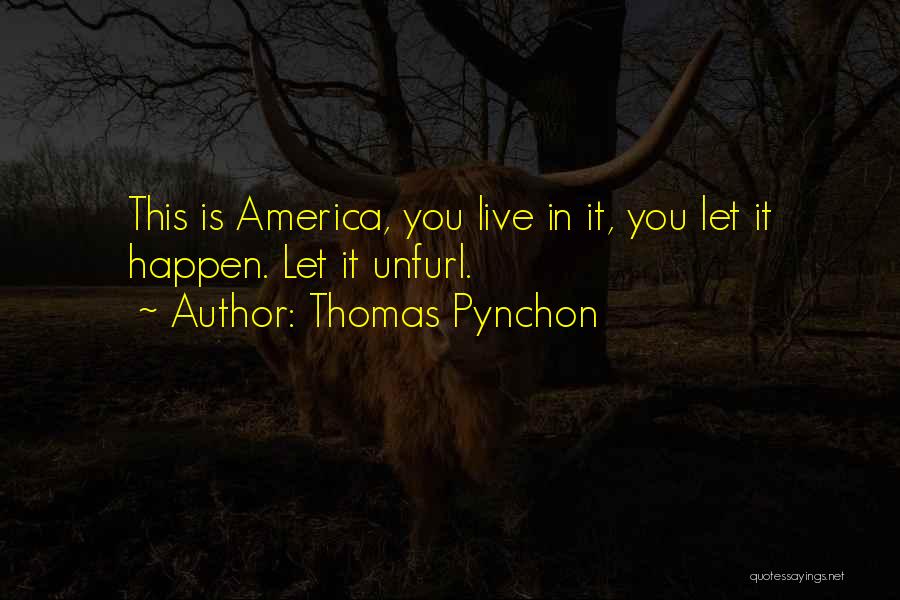 Thomas Pynchon Quotes: This Is America, You Live In It, You Let It Happen. Let It Unfurl.