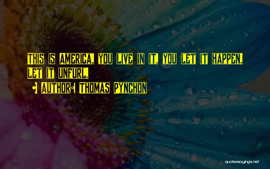 Thomas Pynchon Quotes: This Is America, You Live In It, You Let It Happen. Let It Unfurl.