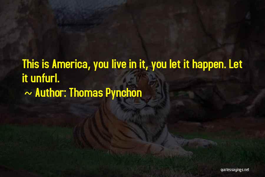 Thomas Pynchon Quotes: This Is America, You Live In It, You Let It Happen. Let It Unfurl.