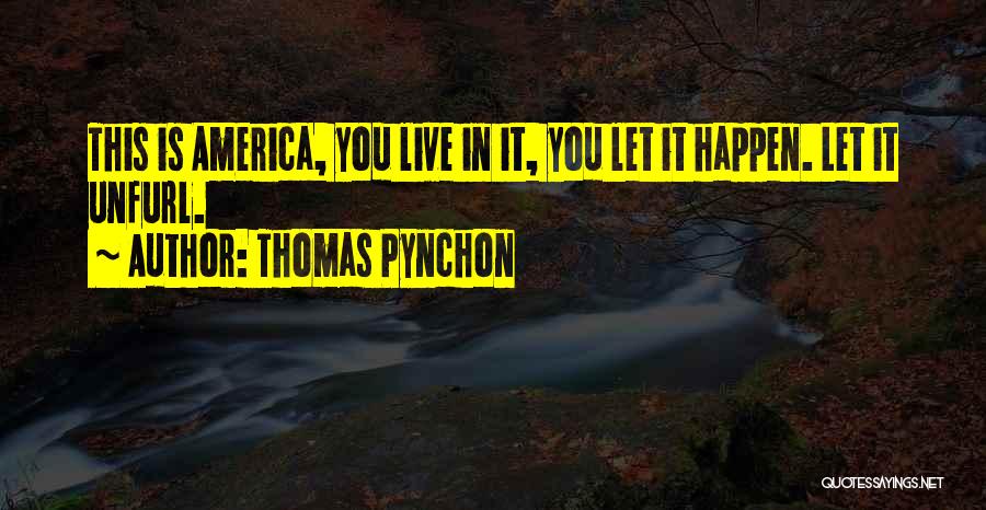 Thomas Pynchon Quotes: This Is America, You Live In It, You Let It Happen. Let It Unfurl.