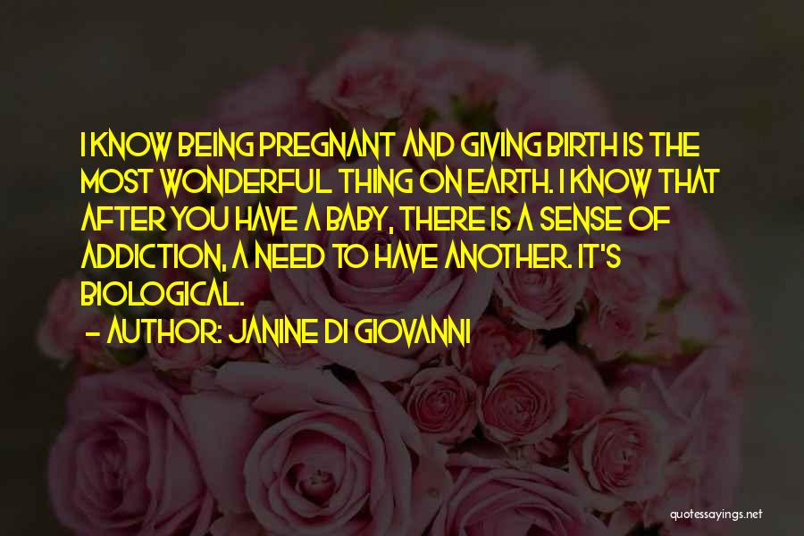 Janine Di Giovanni Quotes: I Know Being Pregnant And Giving Birth Is The Most Wonderful Thing On Earth. I Know That After You Have