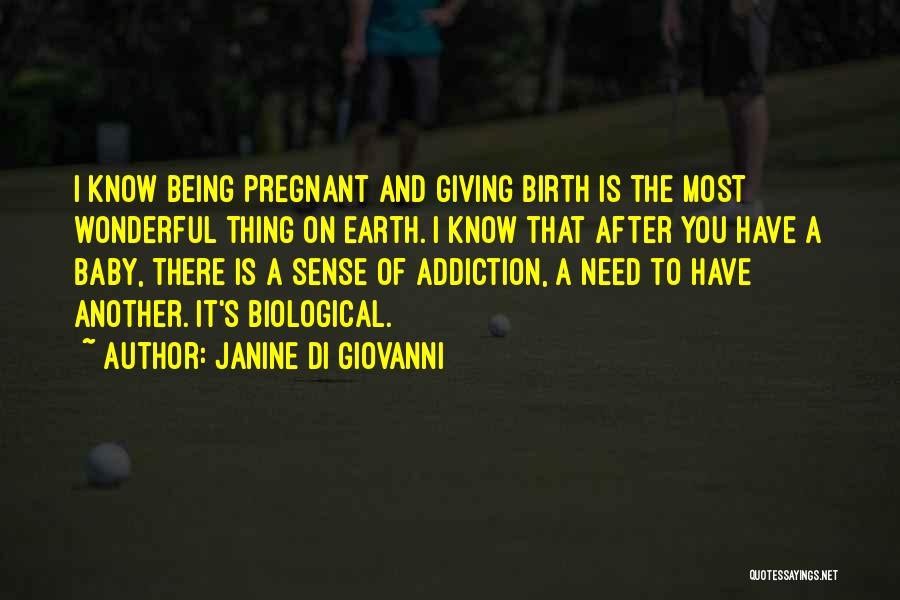 Janine Di Giovanni Quotes: I Know Being Pregnant And Giving Birth Is The Most Wonderful Thing On Earth. I Know That After You Have