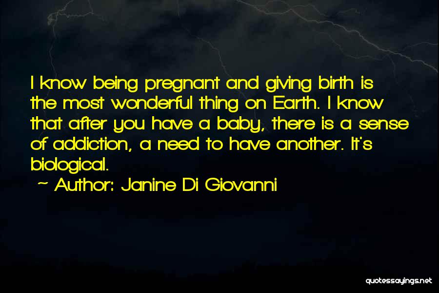 Janine Di Giovanni Quotes: I Know Being Pregnant And Giving Birth Is The Most Wonderful Thing On Earth. I Know That After You Have