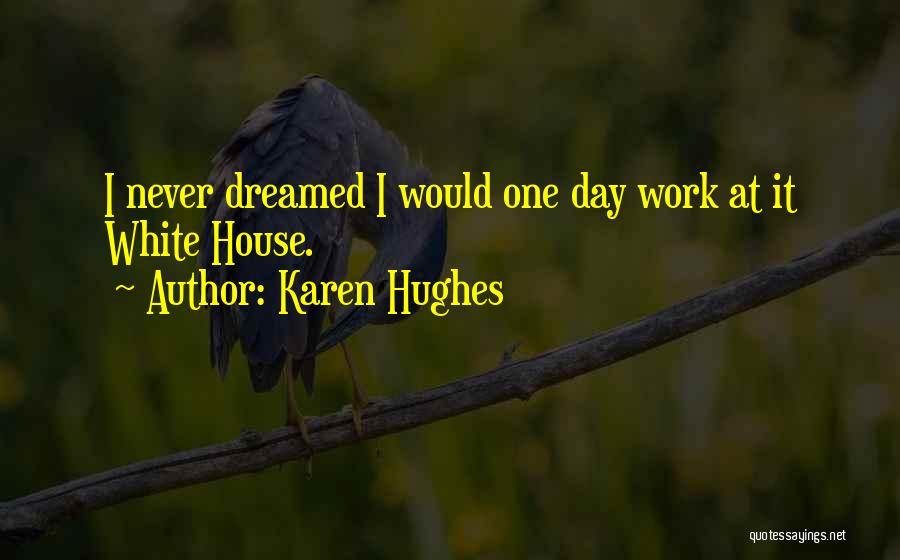Karen Hughes Quotes: I Never Dreamed I Would One Day Work At It White House.