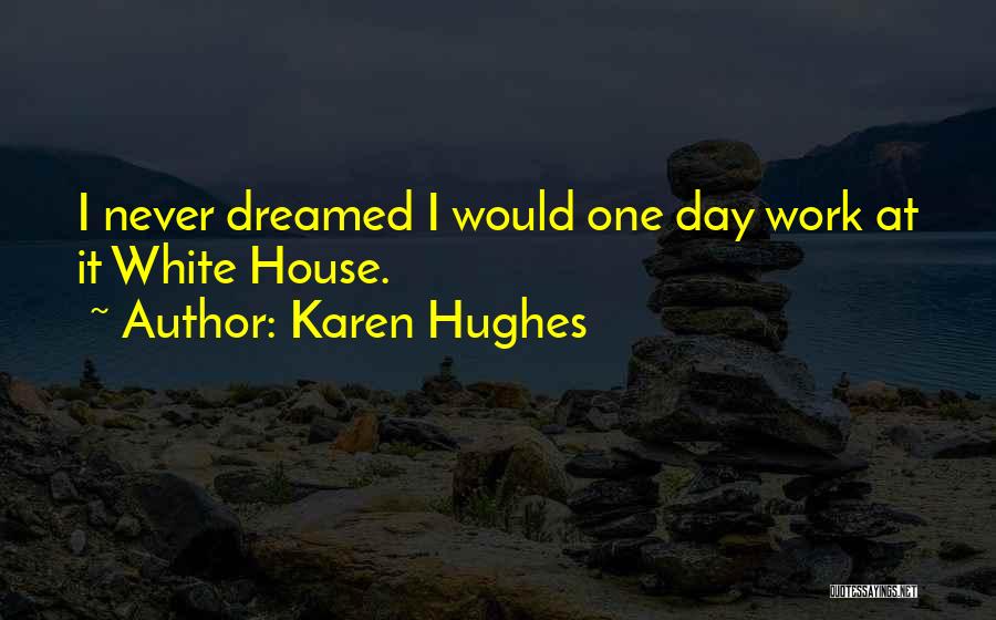 Karen Hughes Quotes: I Never Dreamed I Would One Day Work At It White House.