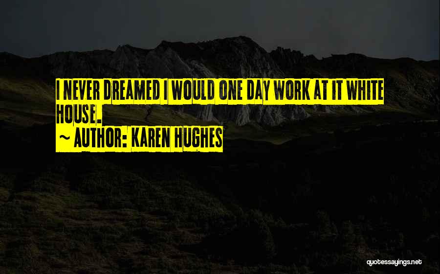 Karen Hughes Quotes: I Never Dreamed I Would One Day Work At It White House.