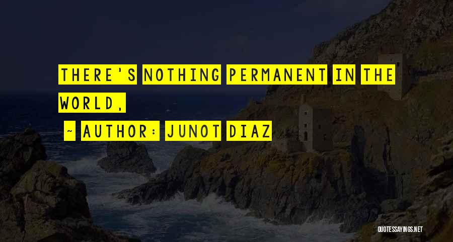Junot Diaz Quotes: There's Nothing Permanent In The World,