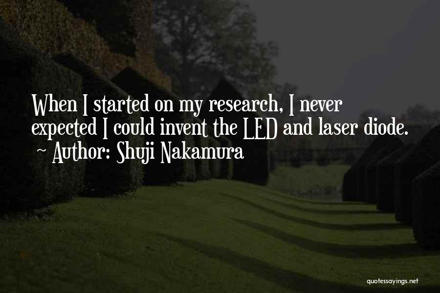 Shuji Nakamura Quotes: When I Started On My Research, I Never Expected I Could Invent The Led And Laser Diode.
