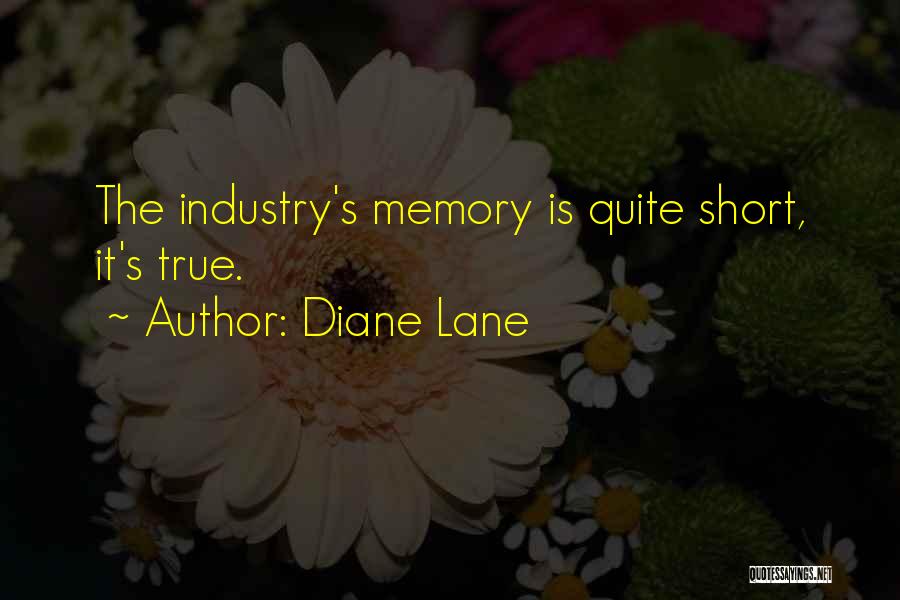 Diane Lane Quotes: The Industry's Memory Is Quite Short, It's True.