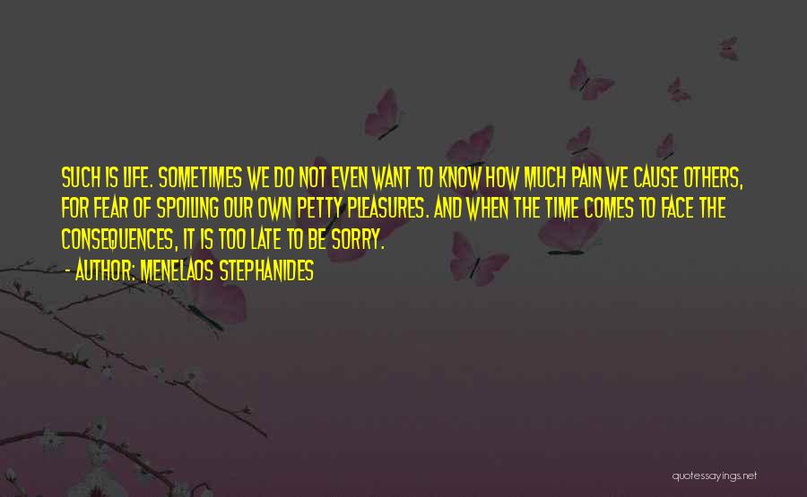 Menelaos Stephanides Quotes: Such Is Life. Sometimes We Do Not Even Want To Know How Much Pain We Cause Others, For Fear Of