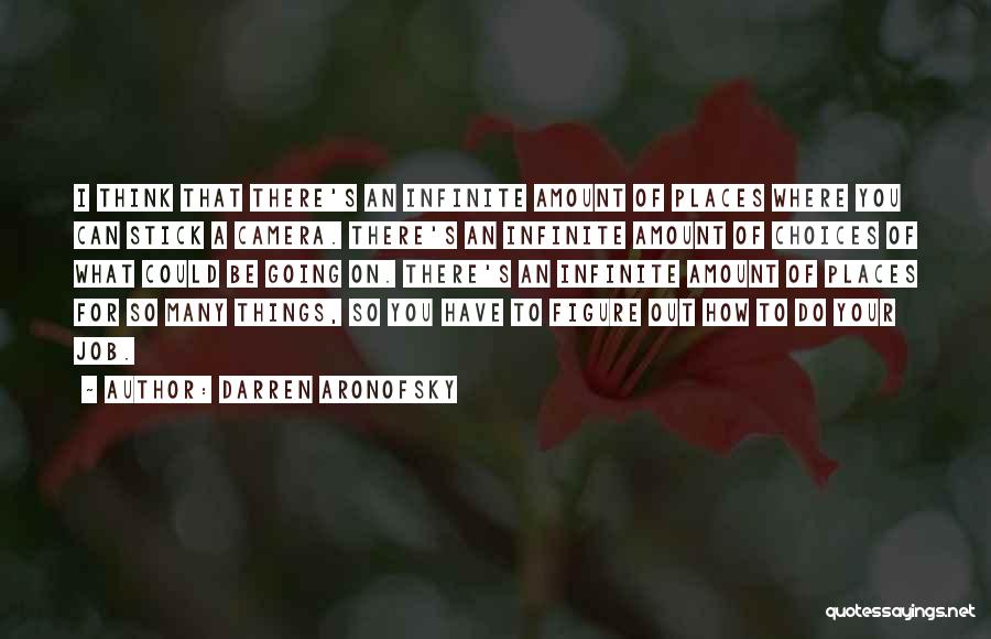 Darren Aronofsky Quotes: I Think That There's An Infinite Amount Of Places Where You Can Stick A Camera. There's An Infinite Amount Of