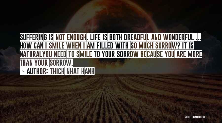 Thich Nhat Hanh Quotes: Suffering Is Not Enough. Life Is Both Dreadful And Wonderful ... How Can I Smile When I Am Filled With