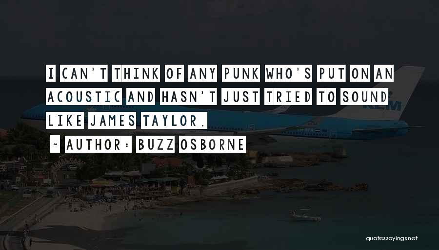 Buzz Osborne Quotes: I Can't Think Of Any Punk Who's Put On An Acoustic And Hasn't Just Tried To Sound Like James Taylor.