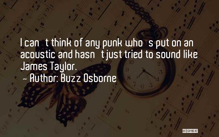 Buzz Osborne Quotes: I Can't Think Of Any Punk Who's Put On An Acoustic And Hasn't Just Tried To Sound Like James Taylor.