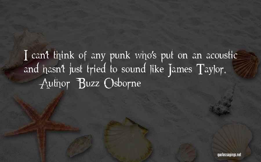 Buzz Osborne Quotes: I Can't Think Of Any Punk Who's Put On An Acoustic And Hasn't Just Tried To Sound Like James Taylor.