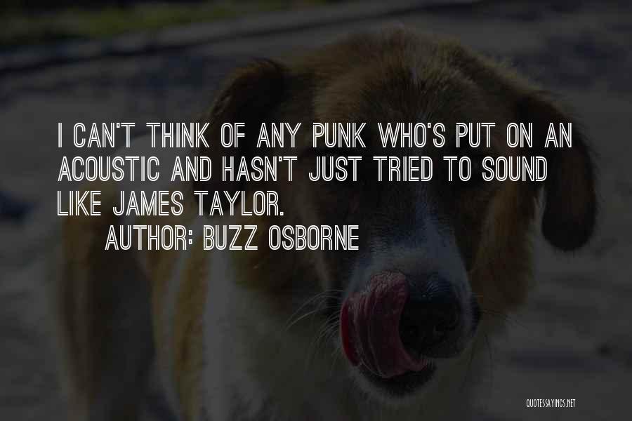 Buzz Osborne Quotes: I Can't Think Of Any Punk Who's Put On An Acoustic And Hasn't Just Tried To Sound Like James Taylor.