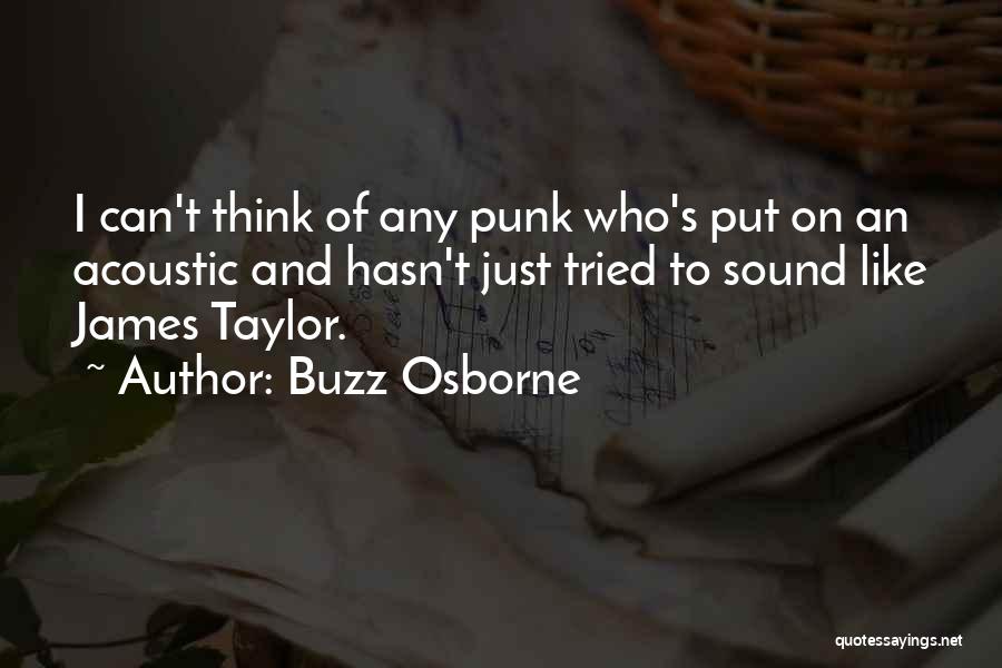 Buzz Osborne Quotes: I Can't Think Of Any Punk Who's Put On An Acoustic And Hasn't Just Tried To Sound Like James Taylor.