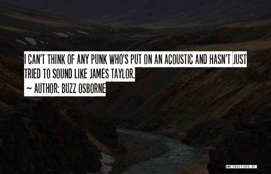 Buzz Osborne Quotes: I Can't Think Of Any Punk Who's Put On An Acoustic And Hasn't Just Tried To Sound Like James Taylor.