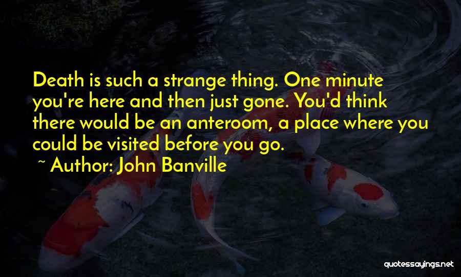 John Banville Quotes: Death Is Such A Strange Thing. One Minute You're Here And Then Just Gone. You'd Think There Would Be An