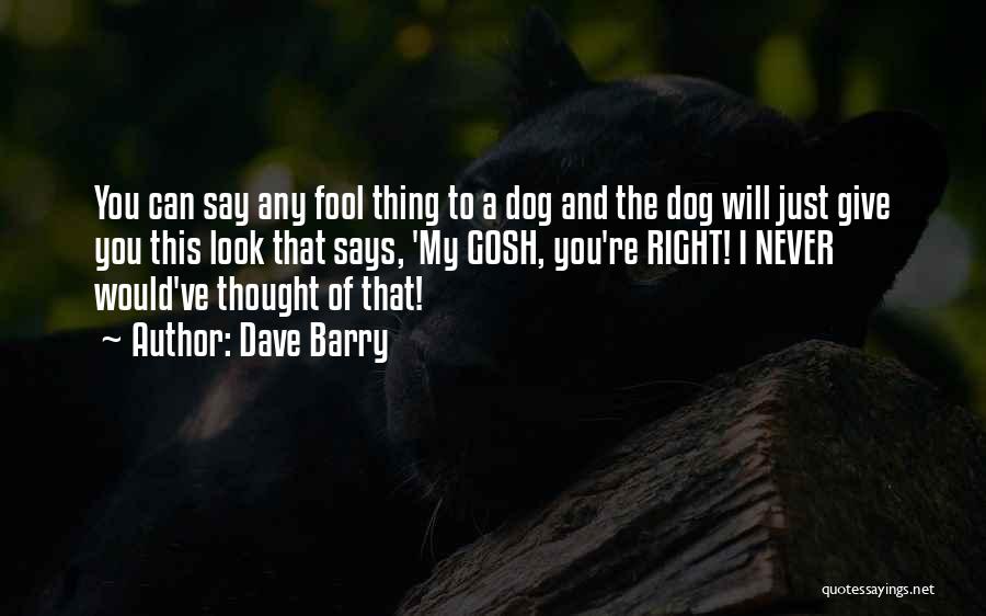 Dave Barry Quotes: You Can Say Any Fool Thing To A Dog And The Dog Will Just Give You This Look That Says,