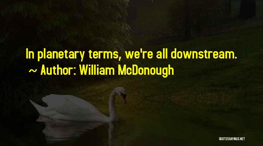 William McDonough Quotes: In Planetary Terms, We're All Downstream.