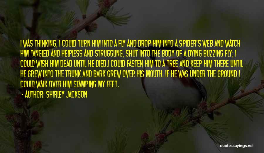 Shirley Jackson Quotes: I Was Thinking, I Could Turn Him Into A Fly And Drop Him Into A Spider's Web And Watch Him