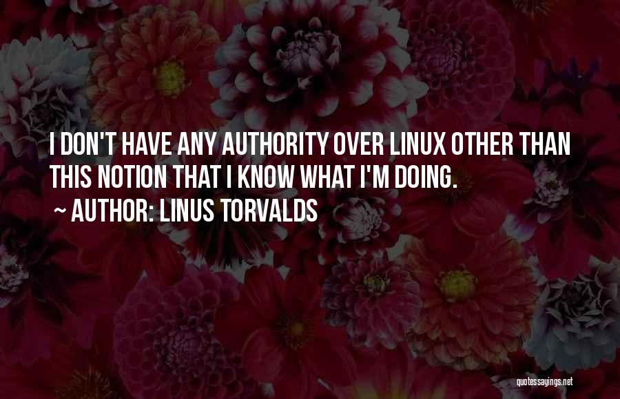 Linus Torvalds Quotes: I Don't Have Any Authority Over Linux Other Than This Notion That I Know What I'm Doing.