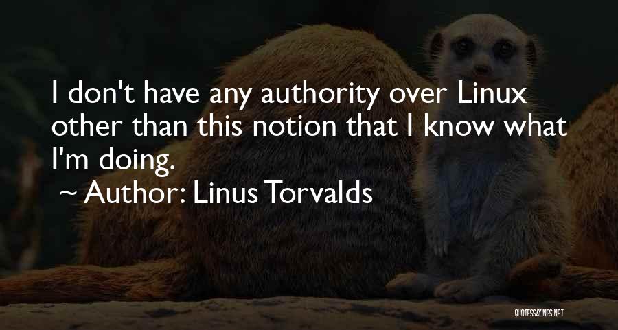 Linus Torvalds Quotes: I Don't Have Any Authority Over Linux Other Than This Notion That I Know What I'm Doing.