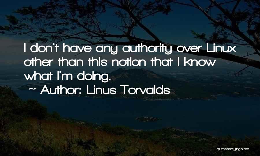 Linus Torvalds Quotes: I Don't Have Any Authority Over Linux Other Than This Notion That I Know What I'm Doing.