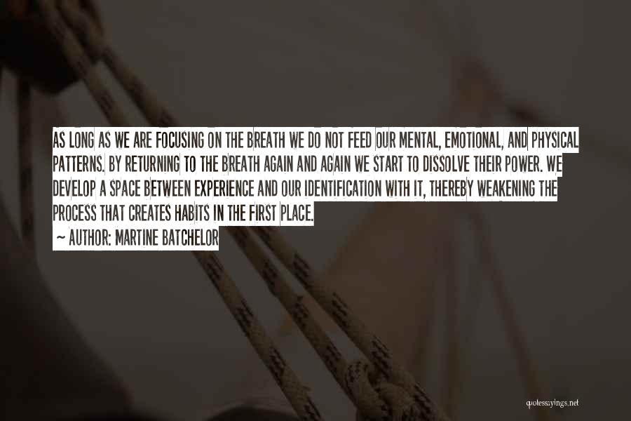 Martine Batchelor Quotes: As Long As We Are Focusing On The Breath We Do Not Feed Our Mental, Emotional, And Physical Patterns. By