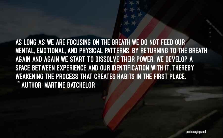 Martine Batchelor Quotes: As Long As We Are Focusing On The Breath We Do Not Feed Our Mental, Emotional, And Physical Patterns. By