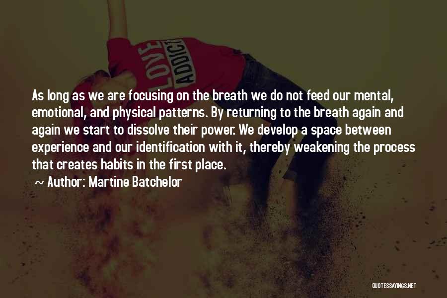 Martine Batchelor Quotes: As Long As We Are Focusing On The Breath We Do Not Feed Our Mental, Emotional, And Physical Patterns. By