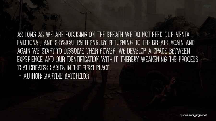 Martine Batchelor Quotes: As Long As We Are Focusing On The Breath We Do Not Feed Our Mental, Emotional, And Physical Patterns. By